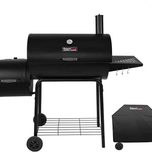 Royal Gourmet CC1830RC 30 Barrel Charcoal Grill with Offset, 811 Square Inches Smoker with Cover for Outdoor Garden, Patio, and Backyard Cooking, Black