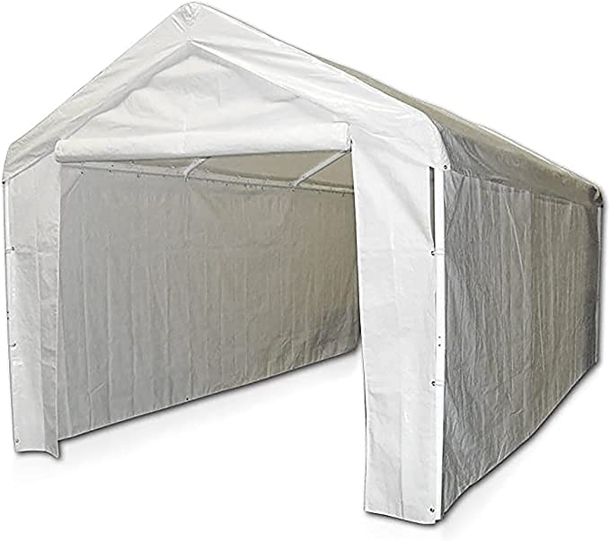Caravan Canopy 12000211010 Side Wall Kit for Domain Carport, White (Top and Frame Not Included)