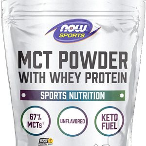 NOW Sports Nutrition, MCT Powder With Whey Protein Isolate, 67% MCTs, Unflavored Powder, 1-Pound