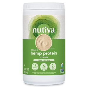 Nutiva Organic Cold-Pressed Raw Hemp Seed Protein Powder, Peak Protein, 16 Ounce, USDA Organic, Non-GMO, Whole 30 Approved, Vegan, Gluten-Free & Keto, Plant Protein with Essential Amino Acids