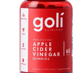 Goli Apple Cider Vinegar Gummy Vitamins - 60 Count - Vitamins B9 & B12, Gelatin-Free, Gluten-Free, Vegan & Non-GMO