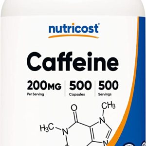 Nutricost Caffeine Pills, 200mg Per Serving (500 Caps)