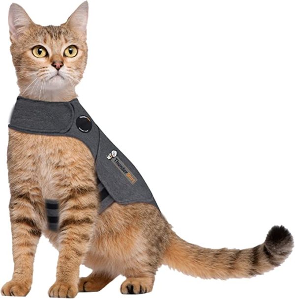 ThunderShirt Classic Cat Anxiety Jacket, Heather Gray, Medium