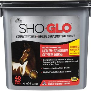 Manna Pro Sho-Glo Supplement for Horses | Complete Vitamin & Mineral Supplement for Healthy Skin & Coat | 5 Pounds