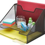 Mind Reader 3 Section Mesh Desk File Organizer, Document Letter Tray for Folders, Mail, Stationary, Desk Accessories, Black